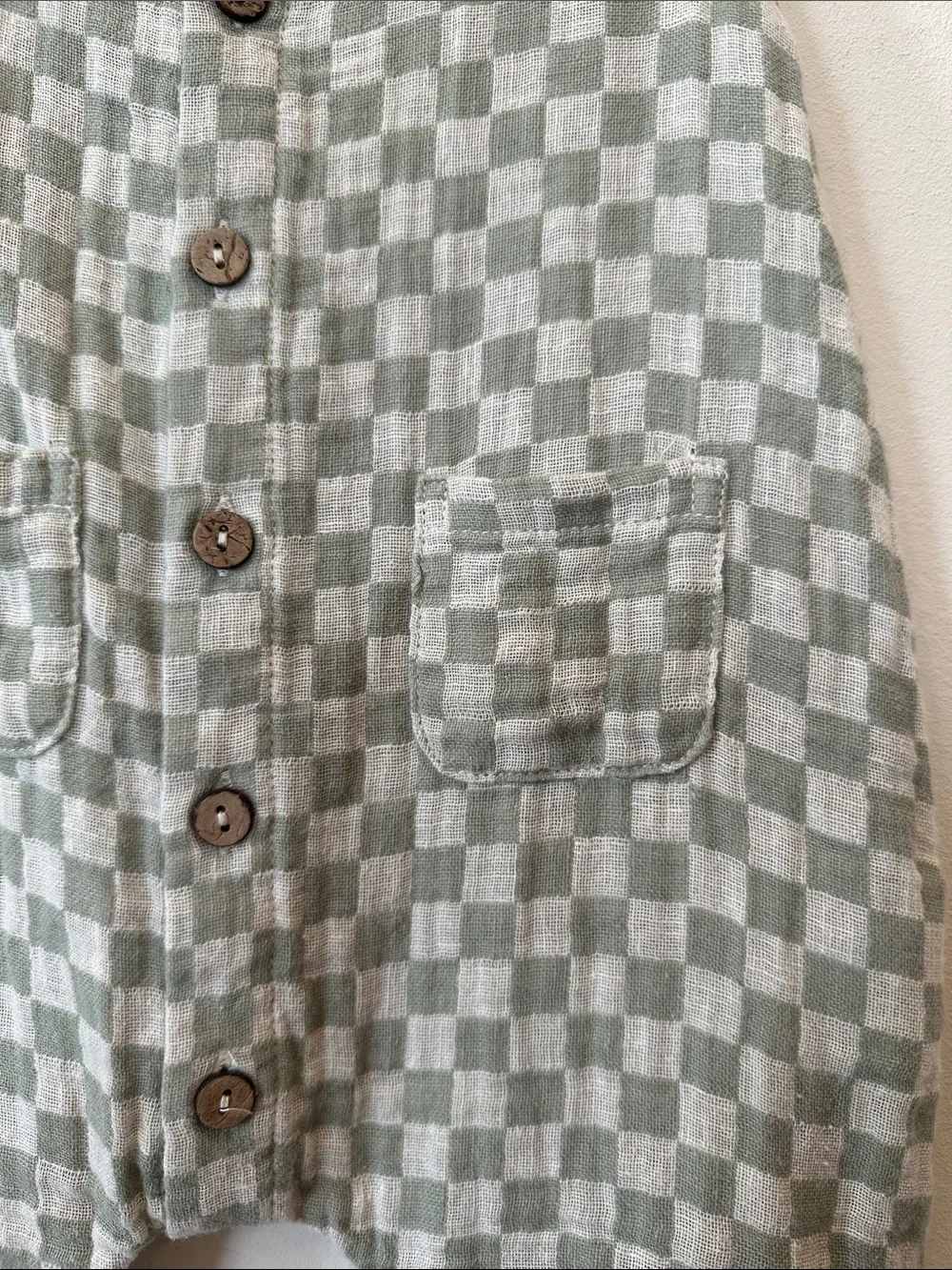 Sage check Woven jumpsuit